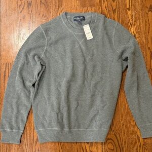 Men's Grey Crewneck Sweater Brooks brothers